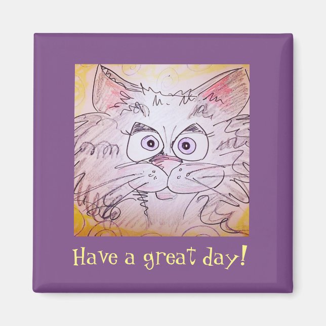 Big Eyed Cat Magnet (Framsidan)