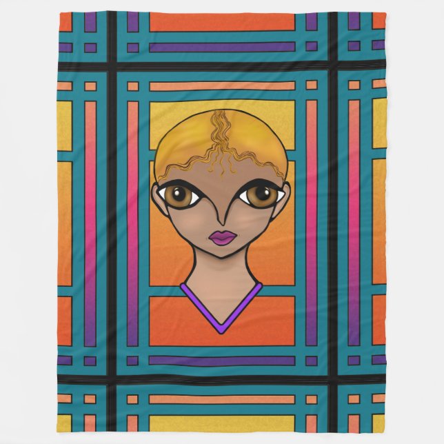Big Eyed Girl Fleecefilt (Framsidan)