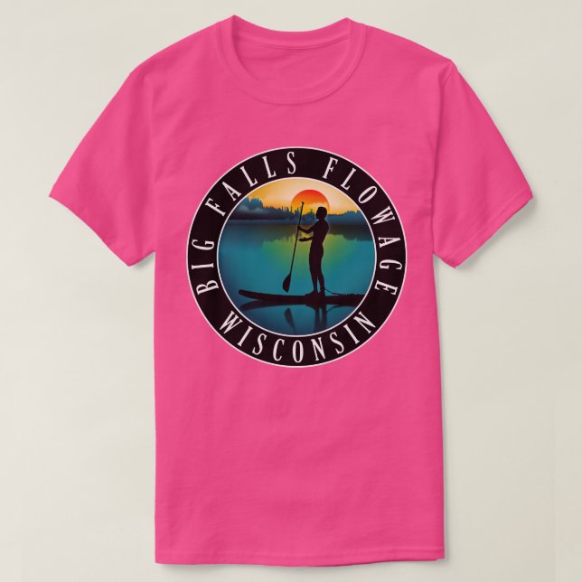 Big Falls Flopay Wisconsin Paddleboarding T Shirt (Design framsida)