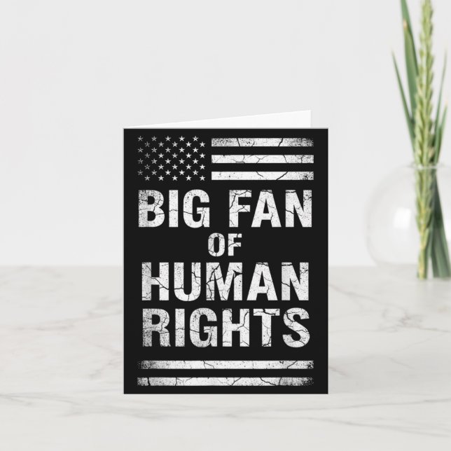 Big Fan Of Human Rights Distressed American Flag A Kort (Framsida)