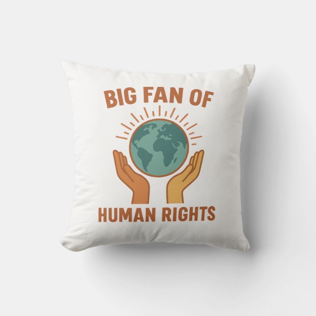 Big Fan of Human Rights Home Decor Kudde (Framsida)
