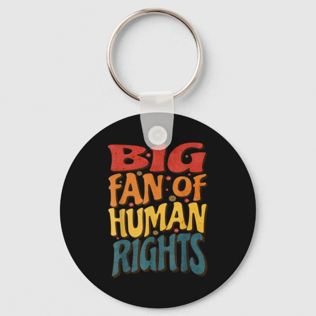 Big Fan Of Human Rights Retro Style For Womens  Nyckelring (Framsida)
