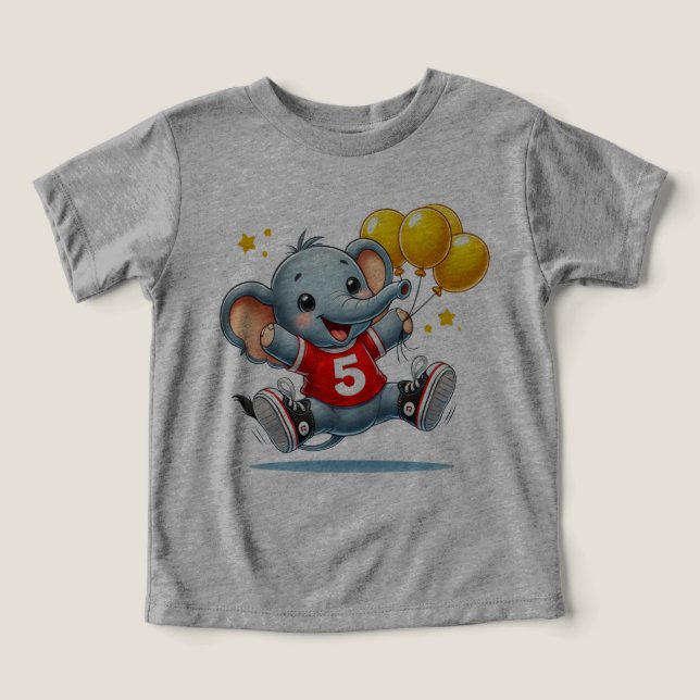 "Big Fem Firande: Elephant with Balloons T Shirt (Design Framsida)