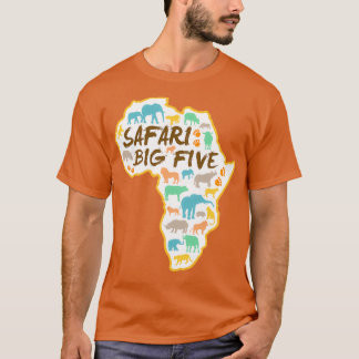Big Fem Safari Animals Afrika Karta T Shirt