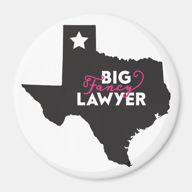 Big Finare Texas Lawyer Magnet (Framsidan)
