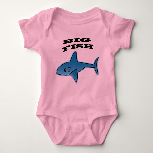 Big Fish - Baby Jersey Bodydräkt T Shirt (Framsida)