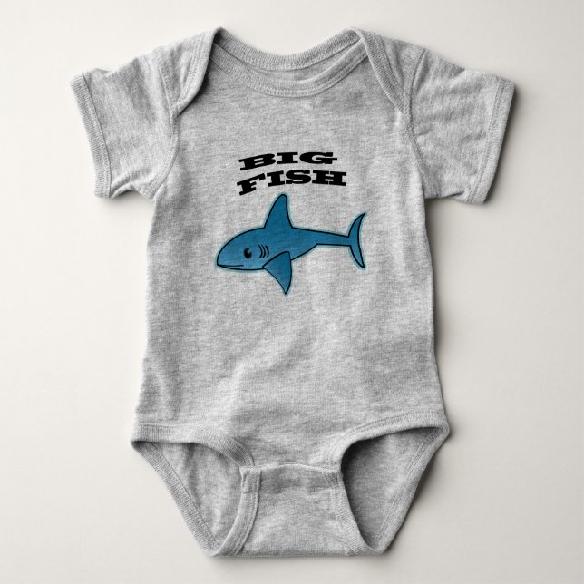 Big Fish - Baby Jersey Bodydräkt T Shirt (Framsida)