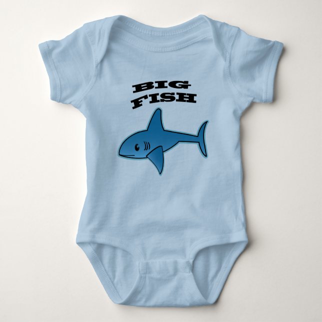 Big Fish - Baby Jersey Bodydräkt T Shirt (Framsida)