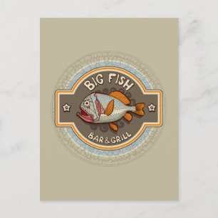 Big Fish Bar And Grill Affisch Vykort