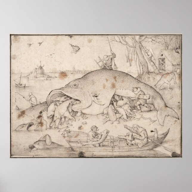 Big Fish Eat Little Fish by Pieter Bruegel Poster (Framsidan)