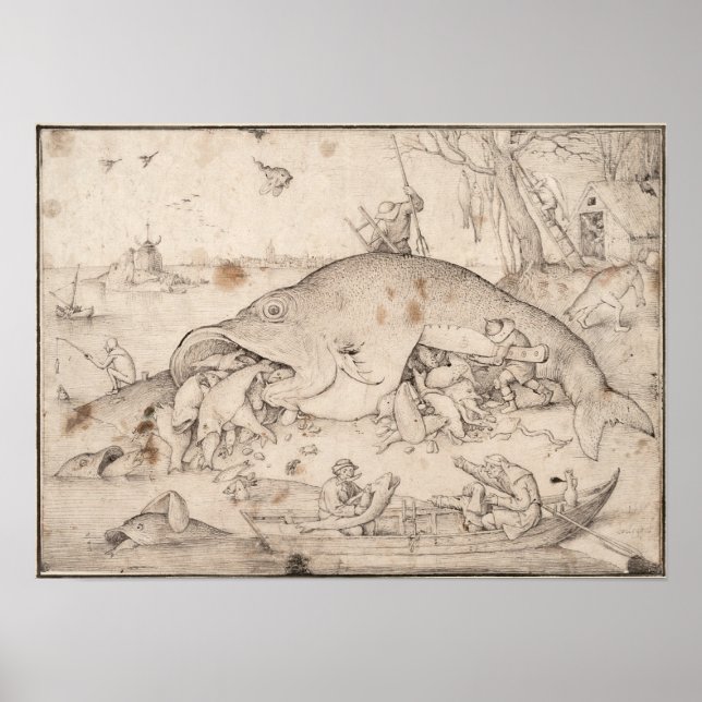 Big Fish Eat Little Fish by Pieter Bruegel Poster (Framsidan)