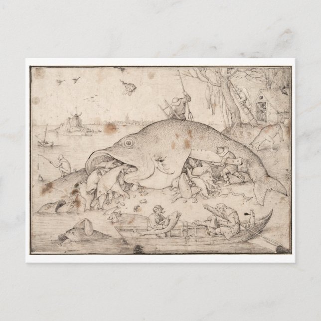Big Fish Eat Little Fish by Pieter Bruegel Vykort (Framsida)