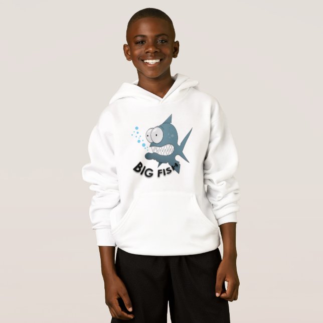 Big Fish - Kids' Pullover Hoodie T Shirt (Hel framsida)