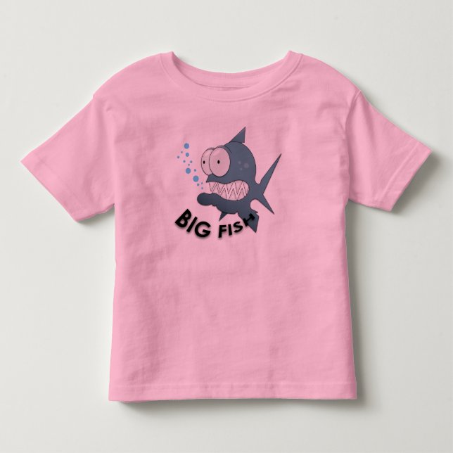 Big Fish - Peuters finstickad t-shirt (Framsida)