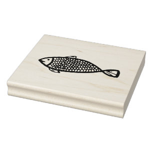 Big Fish Rubber Frimärke, Fish Frimärke, Frimärke Stämpel