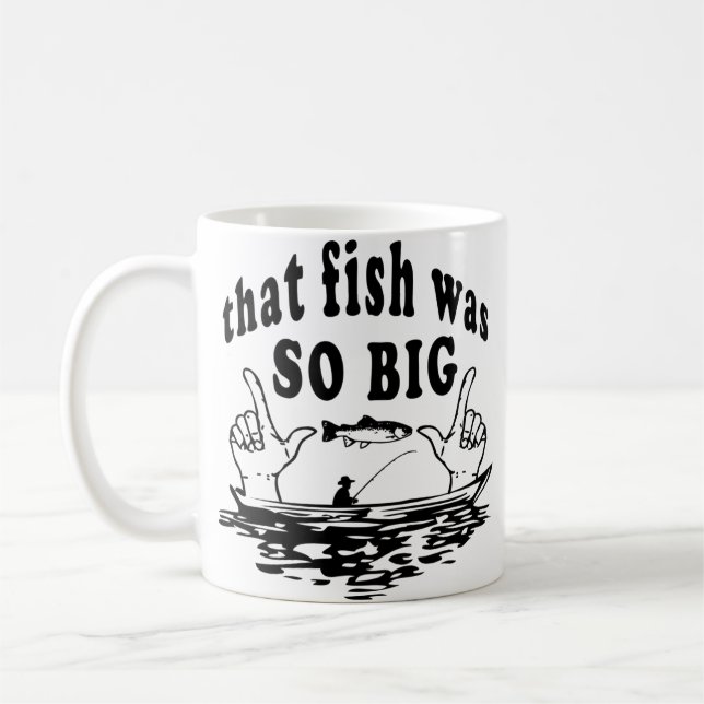 Big Fish Story roligt kaffe mugg (Vänster)