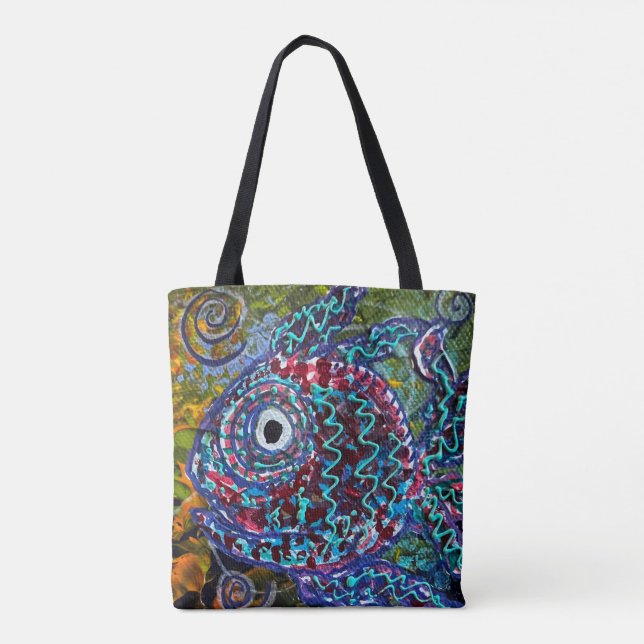 Big Fish Tote Bag Tygkasse (Baksida)