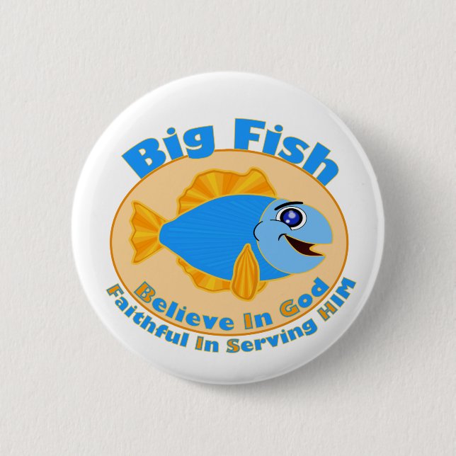 Big Fish tror på Gud Knapp (Framsida)