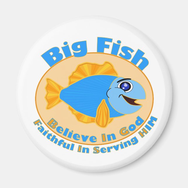 Big Fish tror på Gud Magnet (Framsidan)