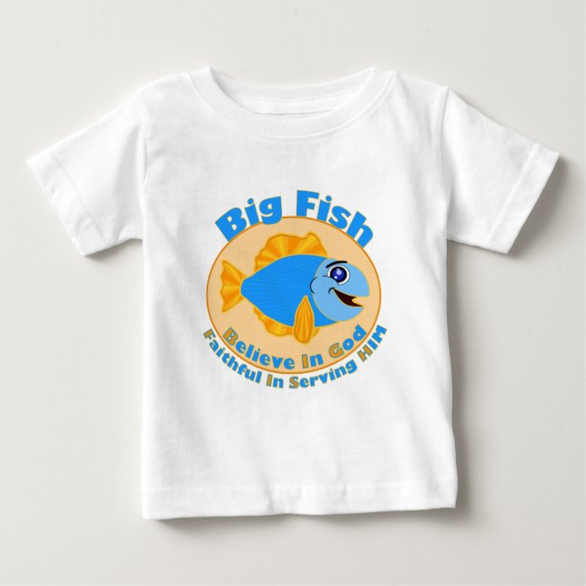 Big Fish tror på Gud Tee Shirt (Framsida)