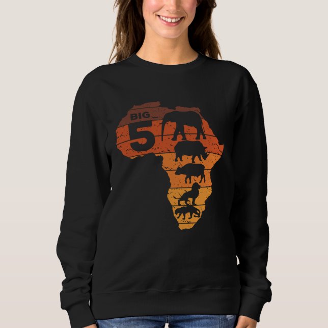 Big Five African Animals Elephant Rhino Buffalo Li T Shirt (Framsida)
