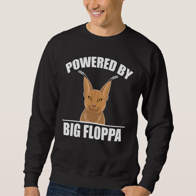 Big Floppa Caracal Cat Meme Powered By Big Floppa Lång Ärmad Tröja (Framsida)