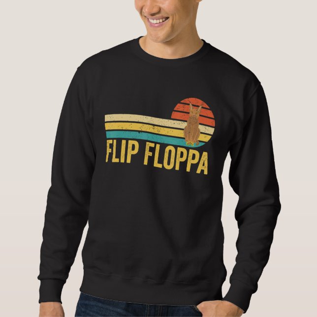 Big Floppa Caracal Cat Meme Retro Flip Floppa Lång Ärmad Tröja (Framsida)