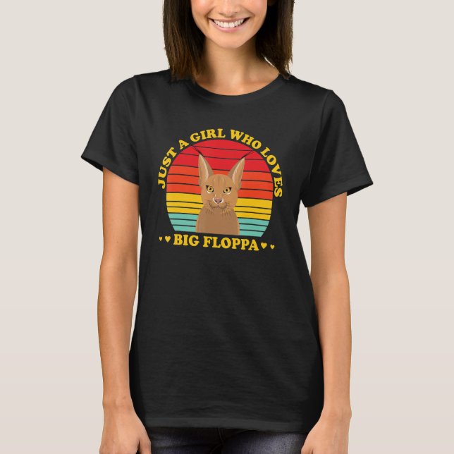 Big Floppa Caracal Cat Meme Retro Girl Kärlek B T Shirt (Framsida)