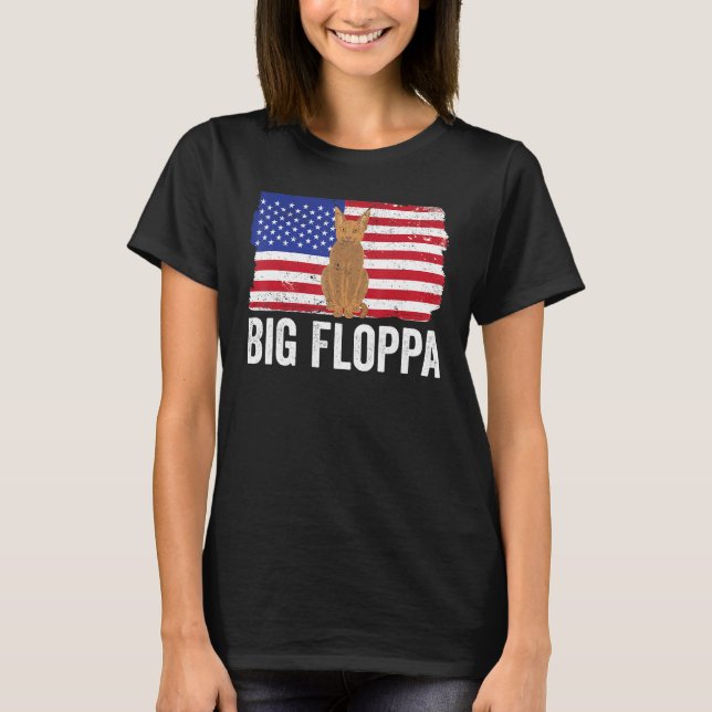 Big Floppa Caracal Cat Meme USA Flag Patriotic_1 T Shirt (Framsida)