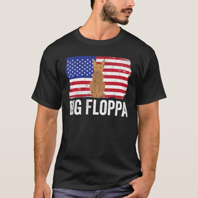 Big Floppa Caracal Cat Meme USA Flag Patriotic_1 T Shirt (Framsida)