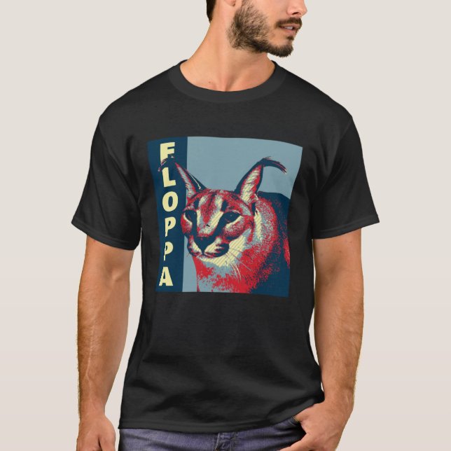 Big Floppa Caracel Meme T Shirt (Framsida)