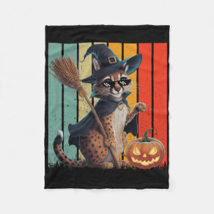 Big Floppa Meme Caracal Cat Halloween Fleecefilt