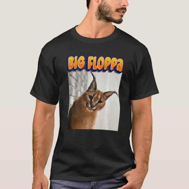 Big Floppa Meme Cat 1 T Shirt (Framsida)