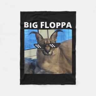 Big Floppa Meme Cat Fleecefilt