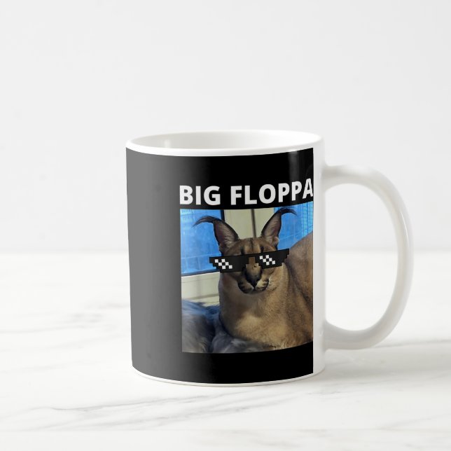 Big Floppa Meme Cat Kaffemugg (Höger)