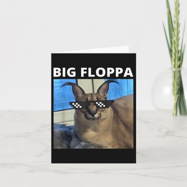 Big Floppa Meme Cat Kort (Framsida)