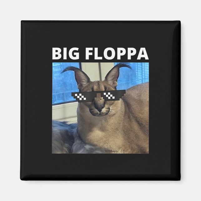 Big Floppa Meme Cat Magnet (Framsidan)