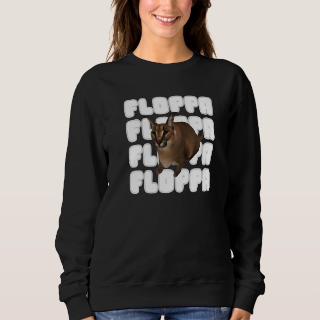 Big Floppa Meme Cat T Shirt (Framsida)