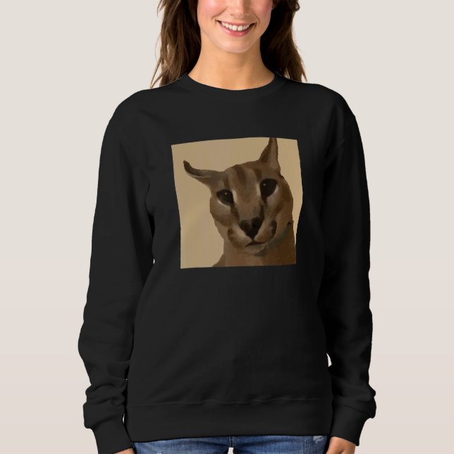 Big Floppa Meme Cat T Shirt (Framsida)