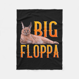 Big Floppa Meme Cute Caracal Cat Fleecefilt