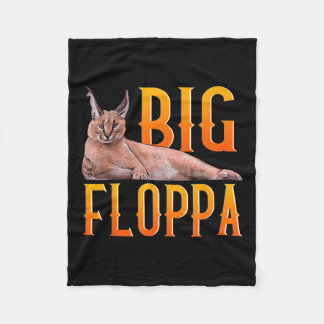 Big Floppa Meme Cute Caracal Cat Fleecefilt