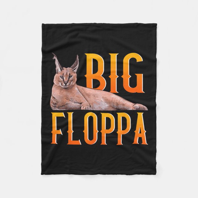 Big Floppa Meme Cute Caracal Cat Fleecefilt (Framsidan)
