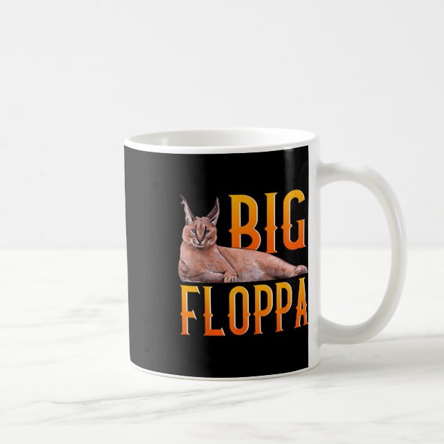 Big Floppa Meme Cute Caracal Cat Kaffemugg (Höger)
