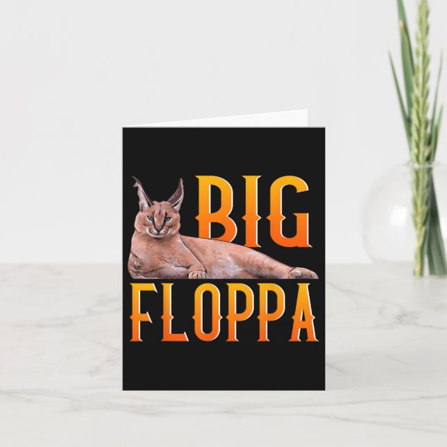 Big Floppa Meme Cute Caracal Cat Kort (Framsida)