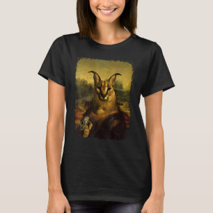 Big Floppa Meme Cute Caracal Cat med pistol T Shirt