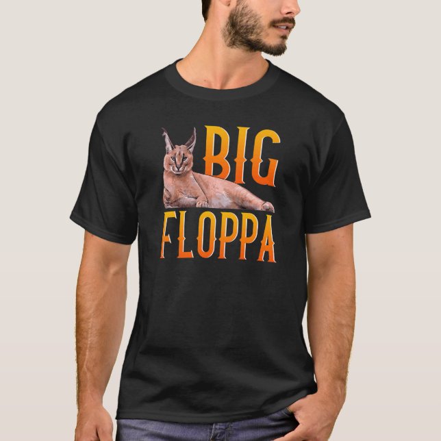 Big Floppa Meme Cute Caracal Cat T Shirt (Framsida)
