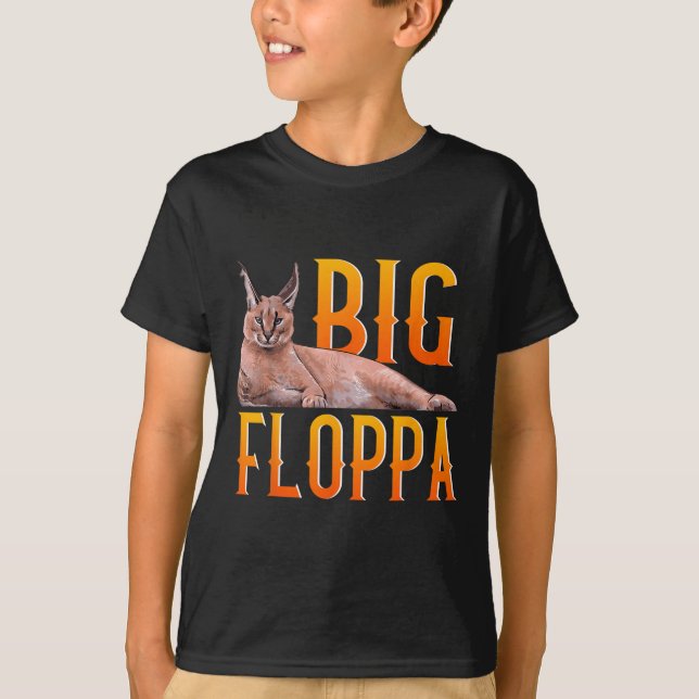 Big Floppa Meme Cute Caracal Cat T Shirt (Framsida)