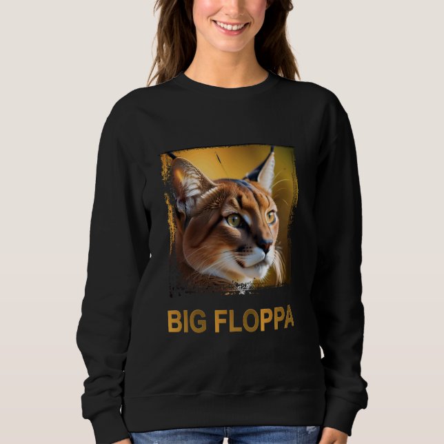 Big Floppa Meme Cute Caracal Cat T Shirt (Framsida)