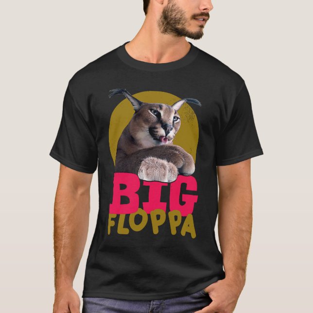 Big Floppa Meme.  Katt T Shirt (Framsida)