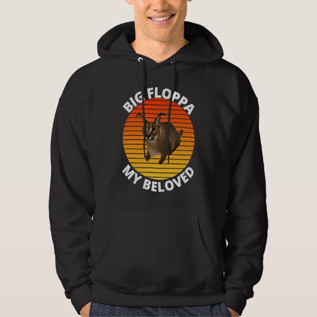Big Floppa My Beloved Caracal Cat Meme Hoodie (Framsida)